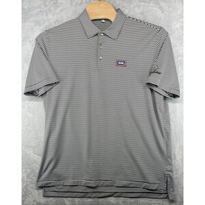 Peter Millar Summer Comfort Black Striped Polo‎ Golf Shirt BSE Southwire Mens XL